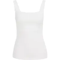 We fashion - Dames singlet van ribstof - Wit - Viscose - Maat: L