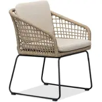 BUITEN living Tulum dining tuinstoel | touw + RVS | Sahara Dust 1 persoon