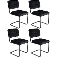 Kick Collection Kick - Buisframe stoel - Zwart velours - (set van 4)