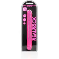 Shots toys REALROCK - 12 inch - double dong - ribbels - glow in the dark - roze