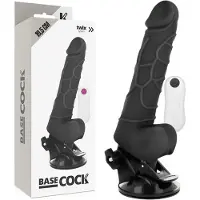 BaseCock | Realistic Vibrator Remote Control Black 19.5cm