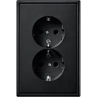 JUNG LS990 wandcontactdoos RA dubbel inbouw Mat zwart