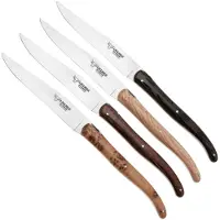 Laguiole En Aubrac 4MC99QFIHK, 4-delige steakmessenset French Wood