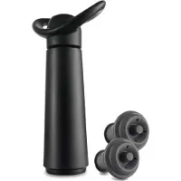 VacuVin Vacu Vin Wine Saver Concerto Zwart | Vacuüm Wijnpomp | 2 Vacuum Wine Stoppers