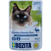 Bozita 24x85g Stukjes in Saus Pouch Rendier Kattenvoer