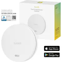 Hombli Slimme Rookmelder met Magneet - Brandmelder - 10 jaar batterij - 85dB - App & mobiele meldingen - Eenvoudige installatie - 1 stuk - Wit