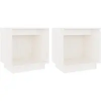 vidaXL Nachtkastjes 2 st 40x30x40 cm massief grenenhout wit