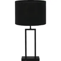 Light & Living Tafellamp Shiva/Livigno - Zwart/Zwart - Ø30x62cm - Tafellamp met kap