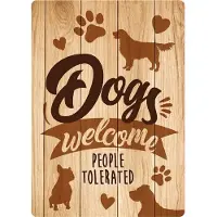 Plenty Gifts welkomstbord Welcome 21 x 14,8 x 2 cm staal bruin