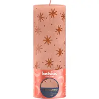 Bolsius Stompkaars Rustiek Print Creamy Caramel - 13 cm / ø 7 cm