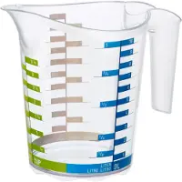 Rotho Domino maatbeker - 1 liter - Transparant met uitgebreide maataanduiding