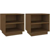vidaXL Nachtkastjes 2 st 40x34x40 cm massief grenenhout honingbruin