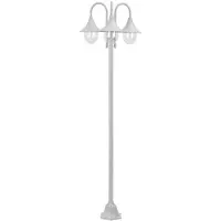 vidaXL Tuinpaalverlichting Set - Aluminium, Wit, 3-delig, 220 cm
