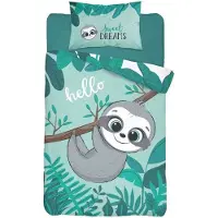 Mayamoo ledikant dekbedovertrek Luiaard blauw- bamboe - katoen