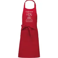 Kariban Keukenschort - BBQ schort - Oldtimer - Jaartal 1962 - rood