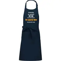 Kariban Mijncadeautje - Luxe schort - Nobody is perfect - Jaartal naar keuze - navy blue