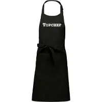 Kariban Mijncadeautje - Keuken- en Barbecueschort - Topchef - nr.1 - Tekstschort - Verjaardag - Humorschort - zwart