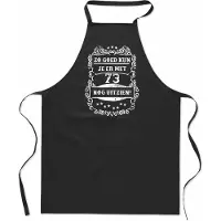 Mijncadeautje Zo goed met - 73 jaar - Keukenschort Classic - 100% katoen - leeftijd - geboortejaar - verjaardag en feest - cadeau - kado - unisex - zwart - Unisex