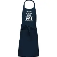 Kariban Mijncadeautje - Luxe schort - Nobody is perfect - 1954 - navy blue