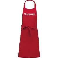 Kariban Mijncadeautje - Keuken- en Barbecueschort - Topchef - nr.1 - Tekstschort - Verjaardag - Humorschort - Rood