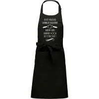 Kariban Mijncadeautje - Keuken- en Barbecueschort - In het verleden behaalde resultaten - Tekstschort - Verjaardag - Humorschort - zwart