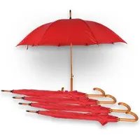 Discountershop Paraplu 5 stuks - Set van 5 Automatische Rode Paraplu's - Diameter 98cm – Windbestendig Paraplu Voor Volwassenen