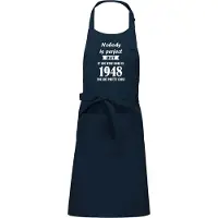 Kariban Mijncadeautje - Luxe schort - Nobody is perfect - 1948 - navy blue