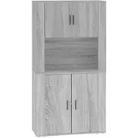 vidaXL Hoge kast bewerkt hout grijs sonoma eikenkleurig