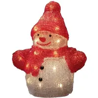 Konstsmide Sneeuwpop | 13 cm | Warm wit | 24 lampjes |