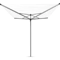 Brabantia Topspinner Droogmolen - 50 m - met Metalen Grondanker en Beschermhoes - Metallic Grey