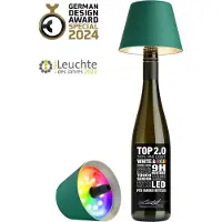 Sompex Flessenlamp " TOP " met houdbare kurk 2.0 | Led| Groen - indoor / outdoor - oplaadbaar | RGB