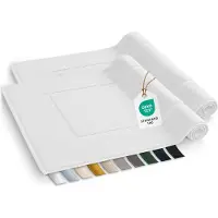 Blumtal Terry Badmat - Badmat 100% Katoen in 50x80 cm - Oeko-Tex gecertificeerd badmat & douchemat - Badmat - Set van 2 stuks - Wit