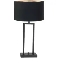 Steinhauer Tafellamp stang zwart met zwart met goud kap