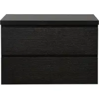 Guido Gusto Badkamermeubel Summer voor waskom 80cm zwart eiken