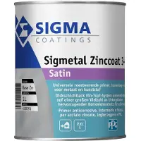 Sigma Sigmetal Zinccoat 3-in-1 Satin | Zijdeglans Grondverf en Lakverf Buiten 1 LTR - Kleur|1|2