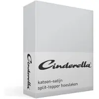 Cinderella Split Topper Hoeslaken Light Grey (Satijn)-200 x 200 cm