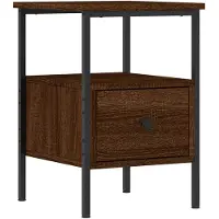 vidaXL Nachtkastje 34x36x50 cm bewerkt hout bruin eikenkleur