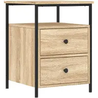 vidaXL Nachtkastje 44x45x60 cm bewerkt hout sonoma eikenkleurig