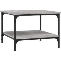 vidaXL Salontafel 55x55x40 cm bewerkt hout grijs sonoma eikenkleurig