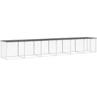 vidaXL Kippenhok met dak 603x98x90 cm gegalvaniseerd staal antraciet