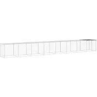 vidaXL Kippenhok met dak 803x98x90 cm gegalvaniseerd staal lichtgrijs