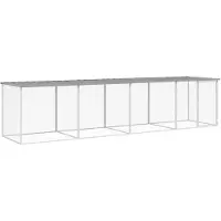 vidaXL Kippenhok met dak 403x98x90 cm gegalvaniseerd staal lichtgrijs