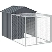 vidaXL Kippenhok met ren antraciet 117x201x123 cm gegalvaniseerd staal