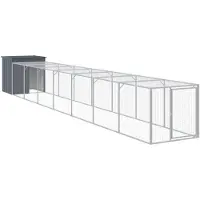 vidaXL Kippenhok met ren 110x813x110 cm gegalvaniseerd staal antraciet