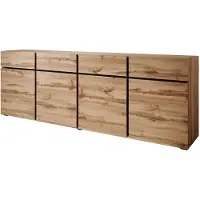 Meubella Dressoir Cainan eiken zwart 225 cm
