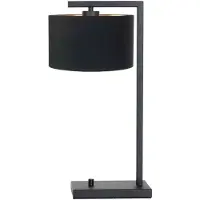Steinhauer Tafellamp zwart met zwarte kap 7195zw