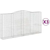 vidaXL Schanskorven 3 st gewelfd 400x50x200/220 cm ijzer
