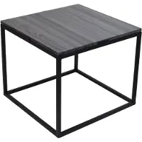 Loft42 Marble S Bijzettafel Vierkant Zwart - Metaal - Marmer - 36,5x43x43