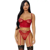 Forplay Peek Inside - Lingerie Set wine S