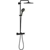 GROHE Rainshower douchesysteem thermostatisch met handdouche 3 straalsoorten phantom black 22119kf0